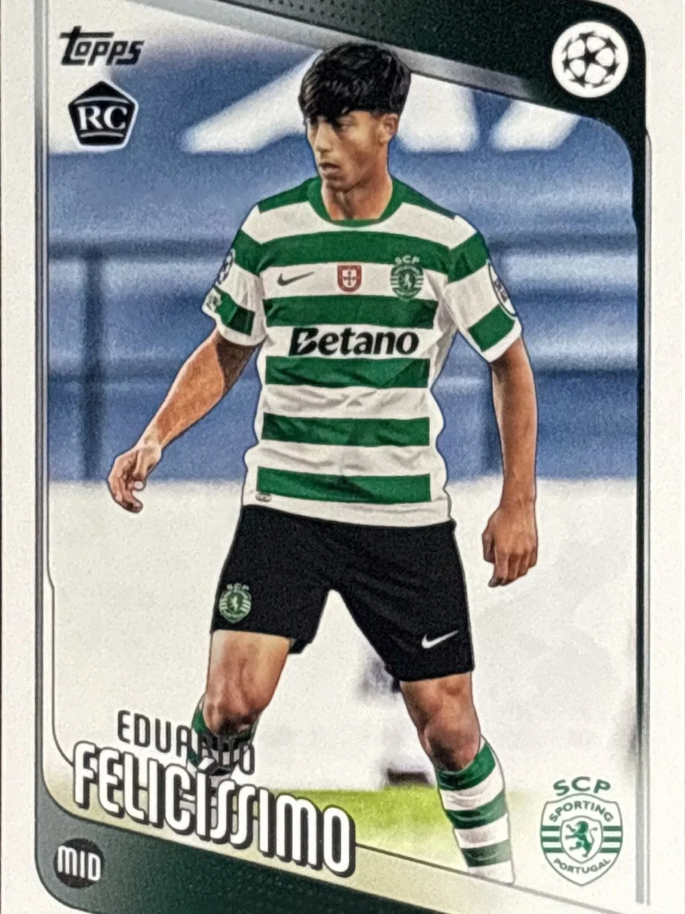 Topps Sporting CP Eduardo Felicissimo Rookie Soccer Trading Card